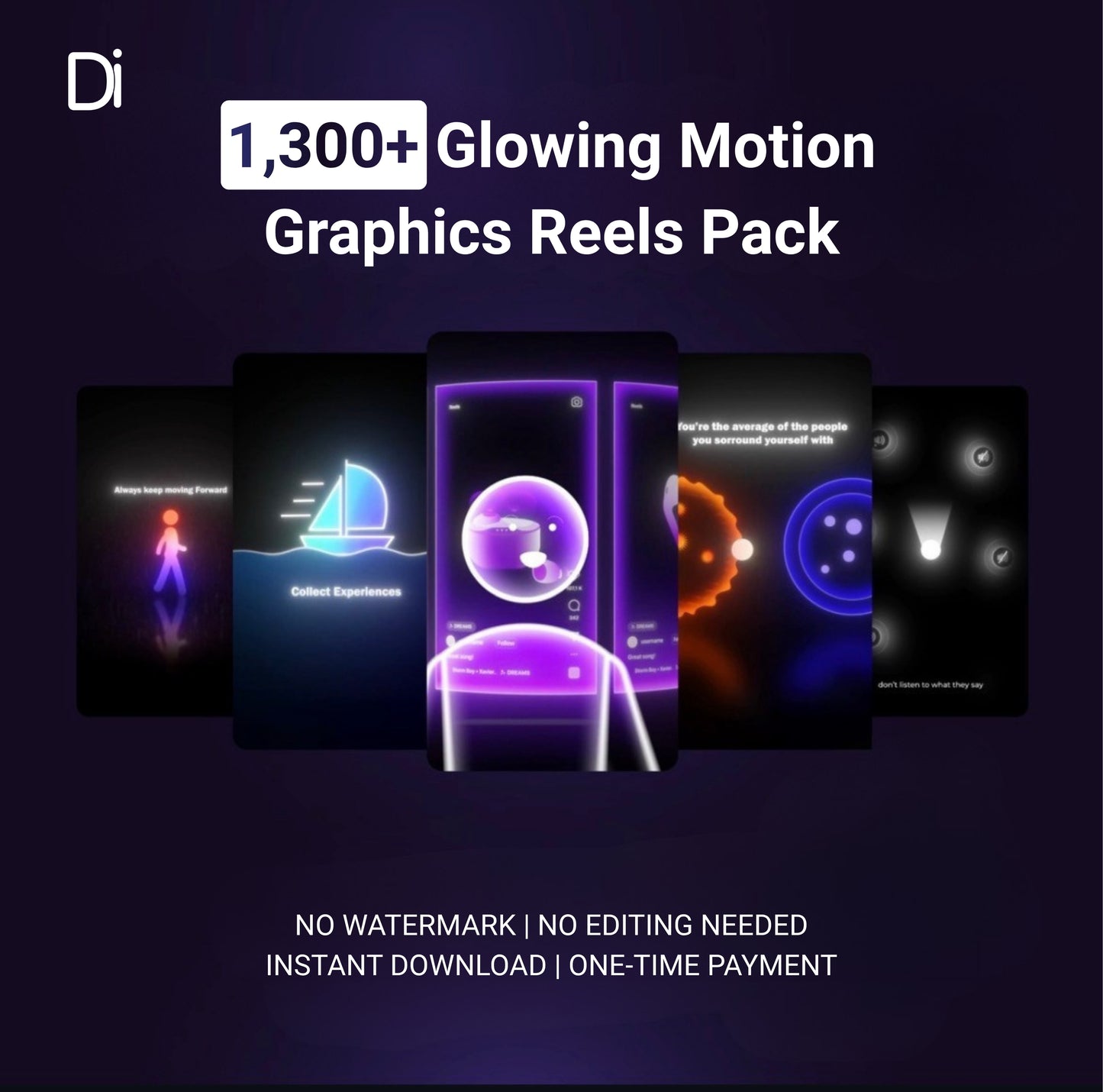 1300+ Glowing Motion Graphics Reels Pack