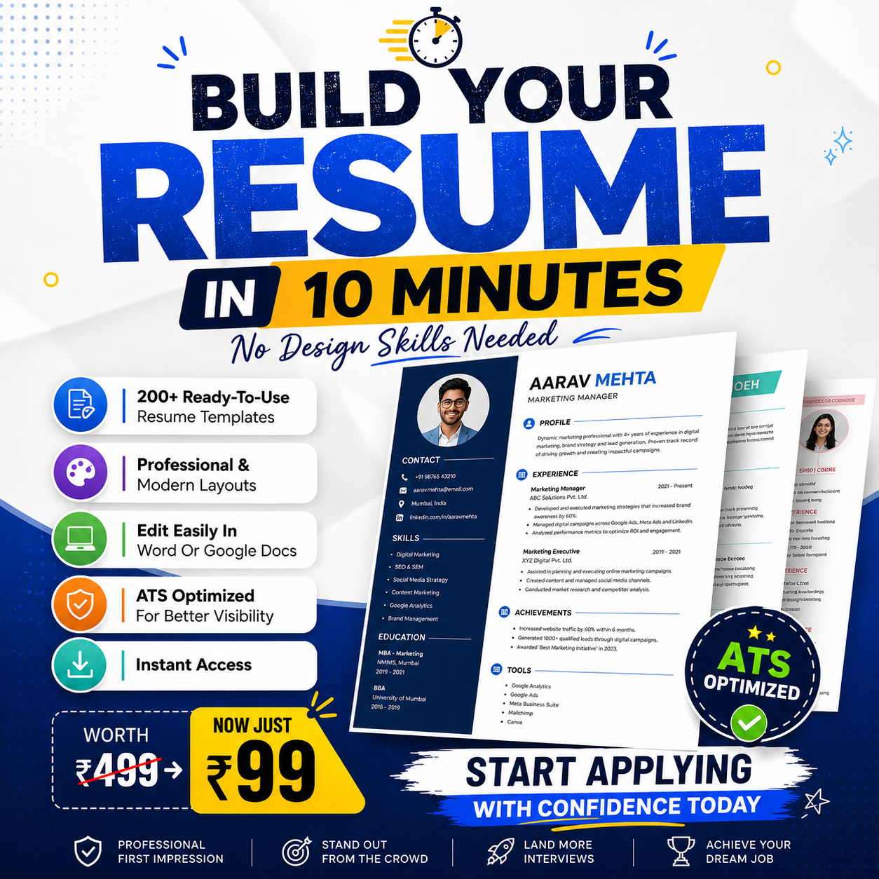 200+ Professional Resume Templates Bundle