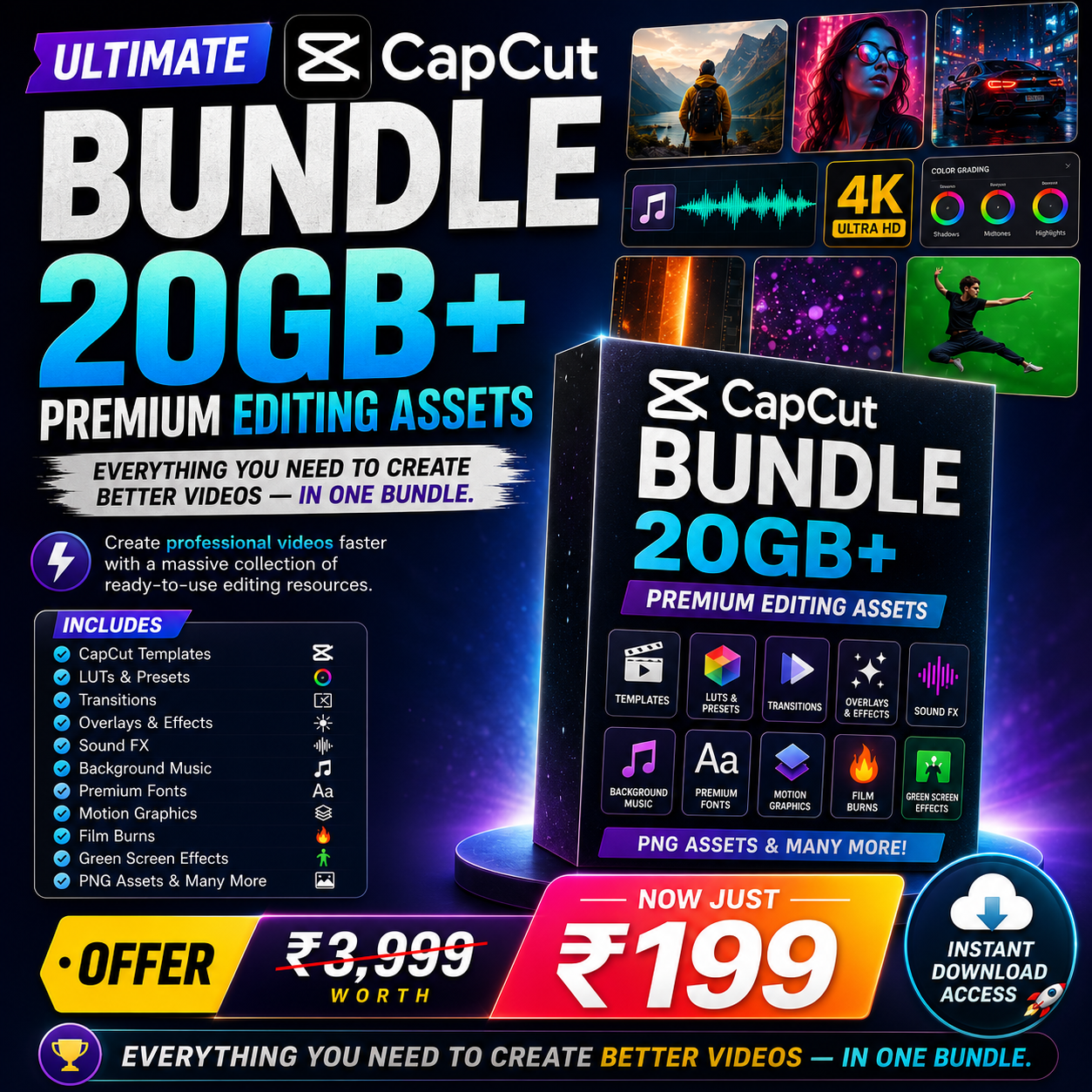 Ultimate CapCut Bundle – 20GB+ Premium Editing Assets