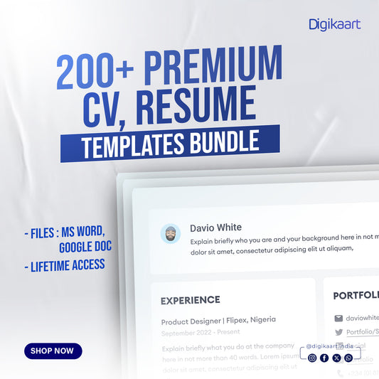 200+ CV & Resumes Templates Bundle
